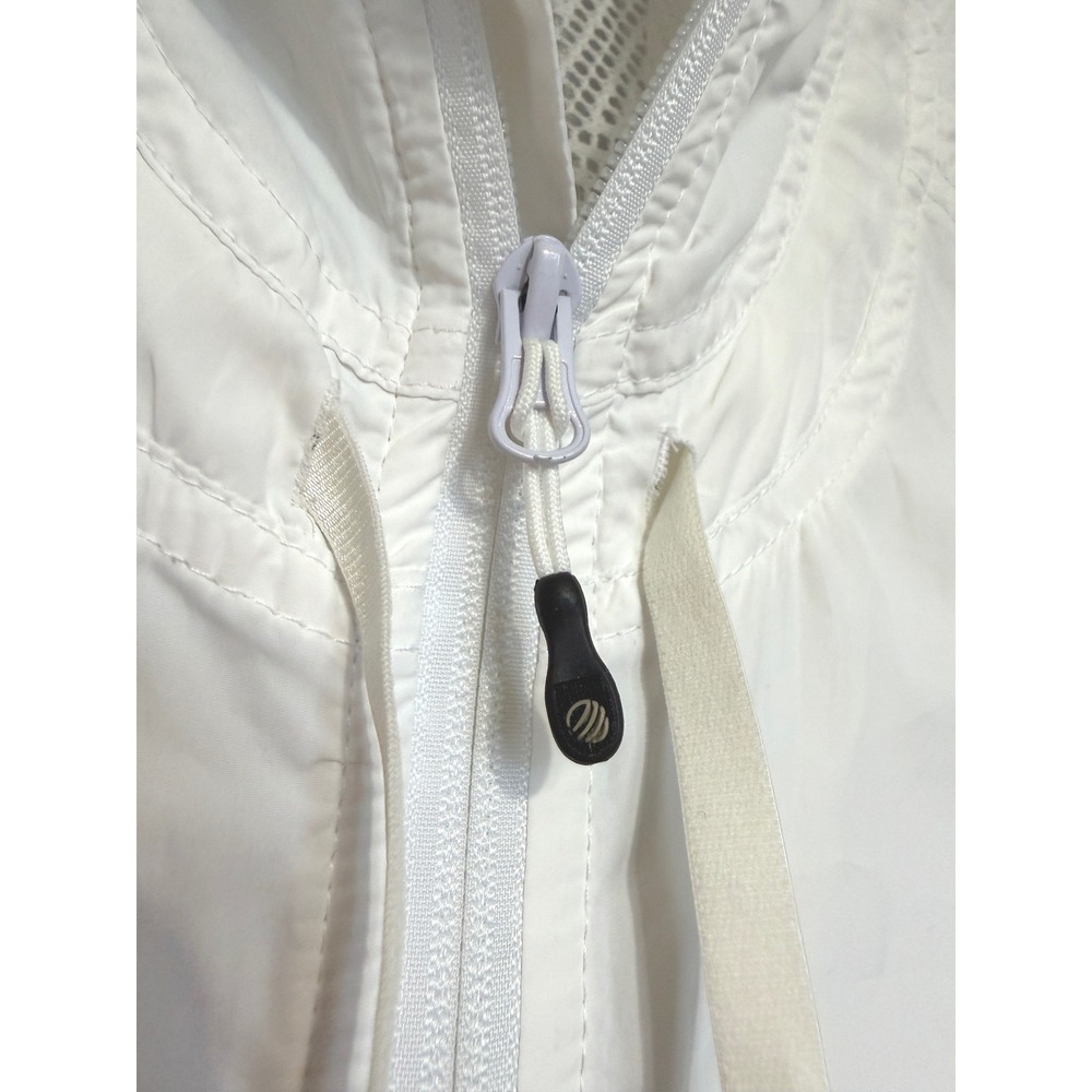 MPG‎ Sport Womens White Ruched Mesh Back Windbreaker Full Zip Golf Jacket Large - Picture 10 of 10